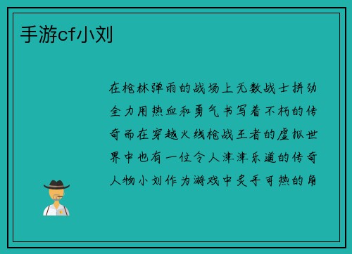 手游cf小刘